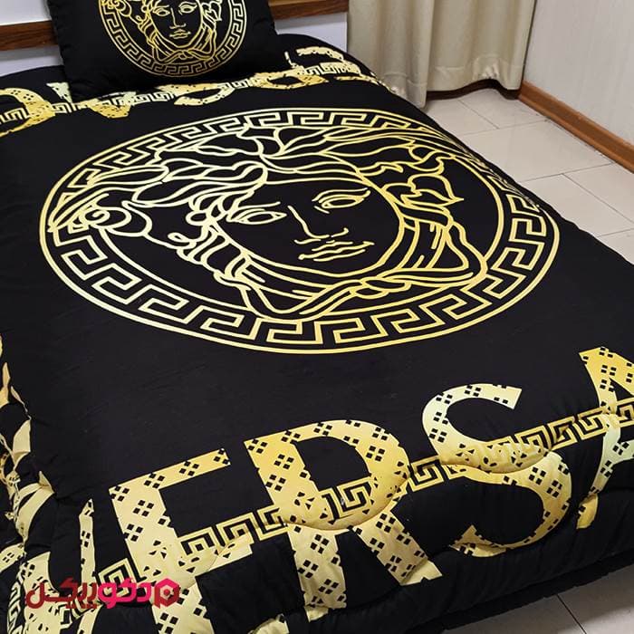 روتختی سه بعدی ورساچه مشکی و طلائی BD690 — تصویر ۴