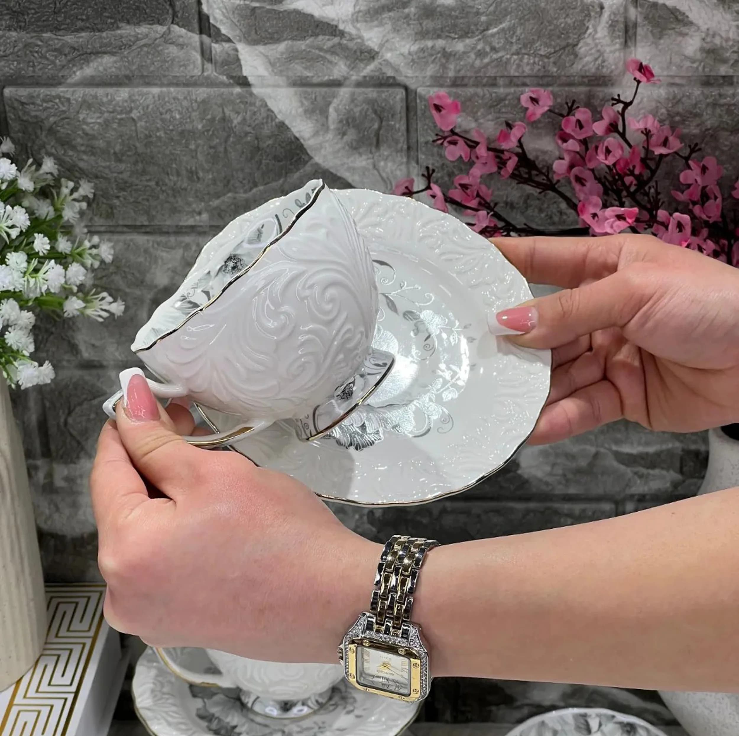 سرویس چای خوری 12 پارچه 6 نفره شاهین مدل dantella e — تصویر ۷
