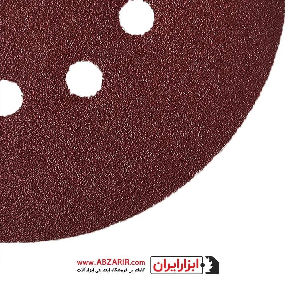 کاغذ سنباده دیسکی پشت کرکی 8 سوراخ قطر 225 مش 180 — تصویر ۲