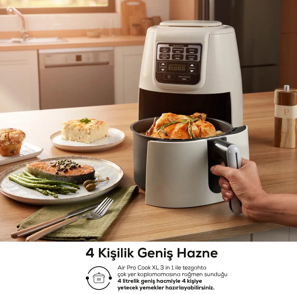 هواپز 4 لیتری کاراجا مدل Air Pro Cook 3 in 1 XL — تصویر ۴