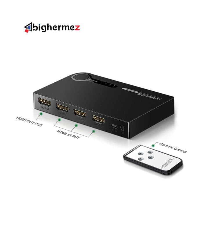 سوئیچ 3 پورت HDMI با قابلیت 3D و رزولوشن 4K با ریموت کنترل یوگرین 40234 — تصویر ۳
