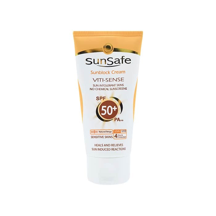 ضد آفتاب سان سیف SPF50 بژ طبیعی پوستهای حساس