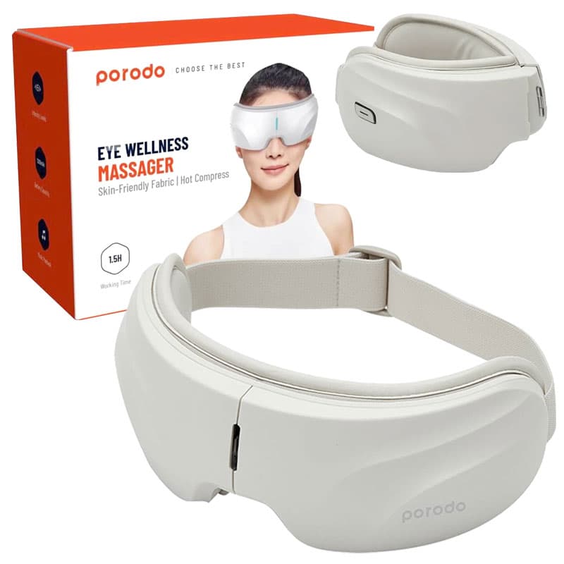 ماساژور و گرم کننده چشم پرودو Porodo Eye Wellness Massager Hot Compress + پخش موسیقی با بلوتوث