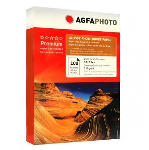 کاغذ فتوگلاسه آگفا سایز 10×15 وزن 210 گرم 100 برگ