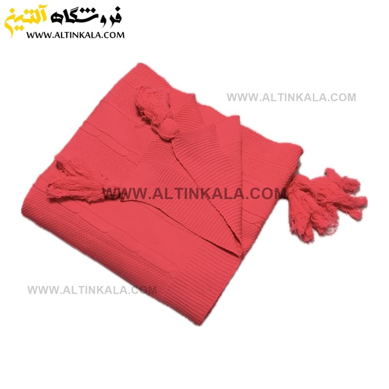 شال مبل بافت (رومبلی) اعلاء سایز 200×150 صورتی فسفری
