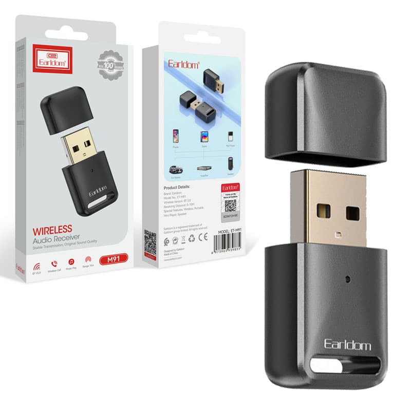دانگل بلوتوث پخش ماشین USB Car Bluetooth V5.0 Earldom ET-M91