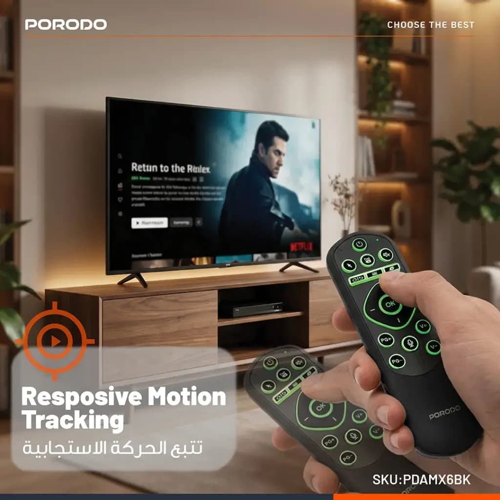 موس بیسیم و مینی کیبورد بلوتوث Porodo air mouse and keyboard — تصویر ۲