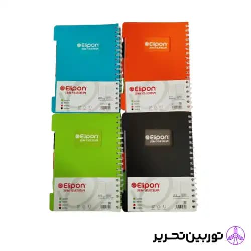 دفتر 120 برگ وزیری سیمی جلد پ پ مشکی طرح 1010 – الیپون — تصویر ۲