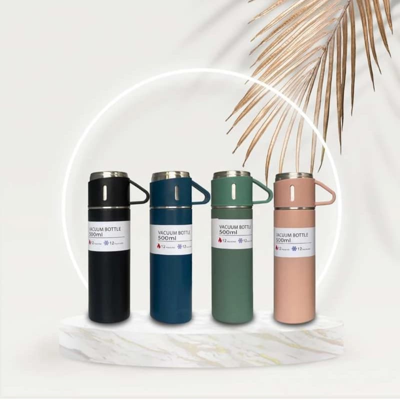 فلاسک باکس هدیه گنجایش 0.5 لیتر به همراه لیوان سفری بسته 2 عددی — تصویر ۶