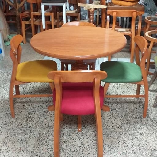 میزوصندلی نهارخوری طرح خرچنگی کلاسیک تمام چوب روس نراد مبلمان فرنا مدل 1112853
