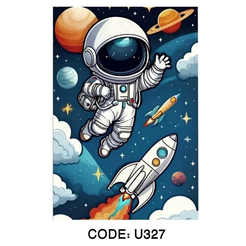 فرشینه مخمل ترک طرح کودک فضانورد U327 (پس کرایه)
