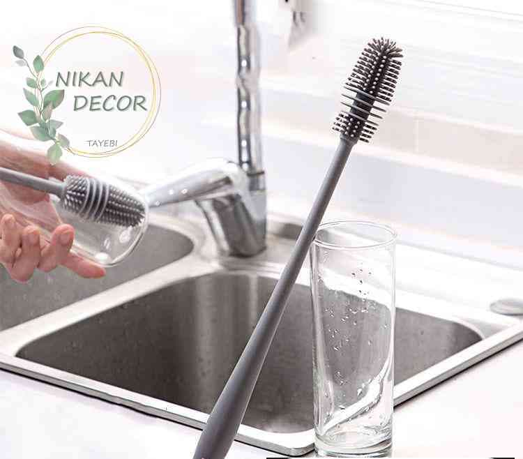 برس شستشو سیلیکونی لیوان و بطری های بلند — تصویر ۲