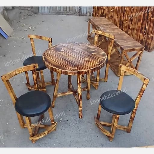 میزوصندلی 4نفره روستیک میزناهارخوری جدید نهارخوری چوبی 2نفره ،4نفره،6نفره مبلمان فرنا مدل 1112806