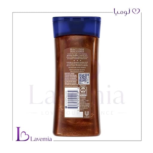 روغن شاین بدن گلدن گلو وازلین Vaseline Golden Hour Glow Vanilla Cocoa 200Ml — تصویر ۲