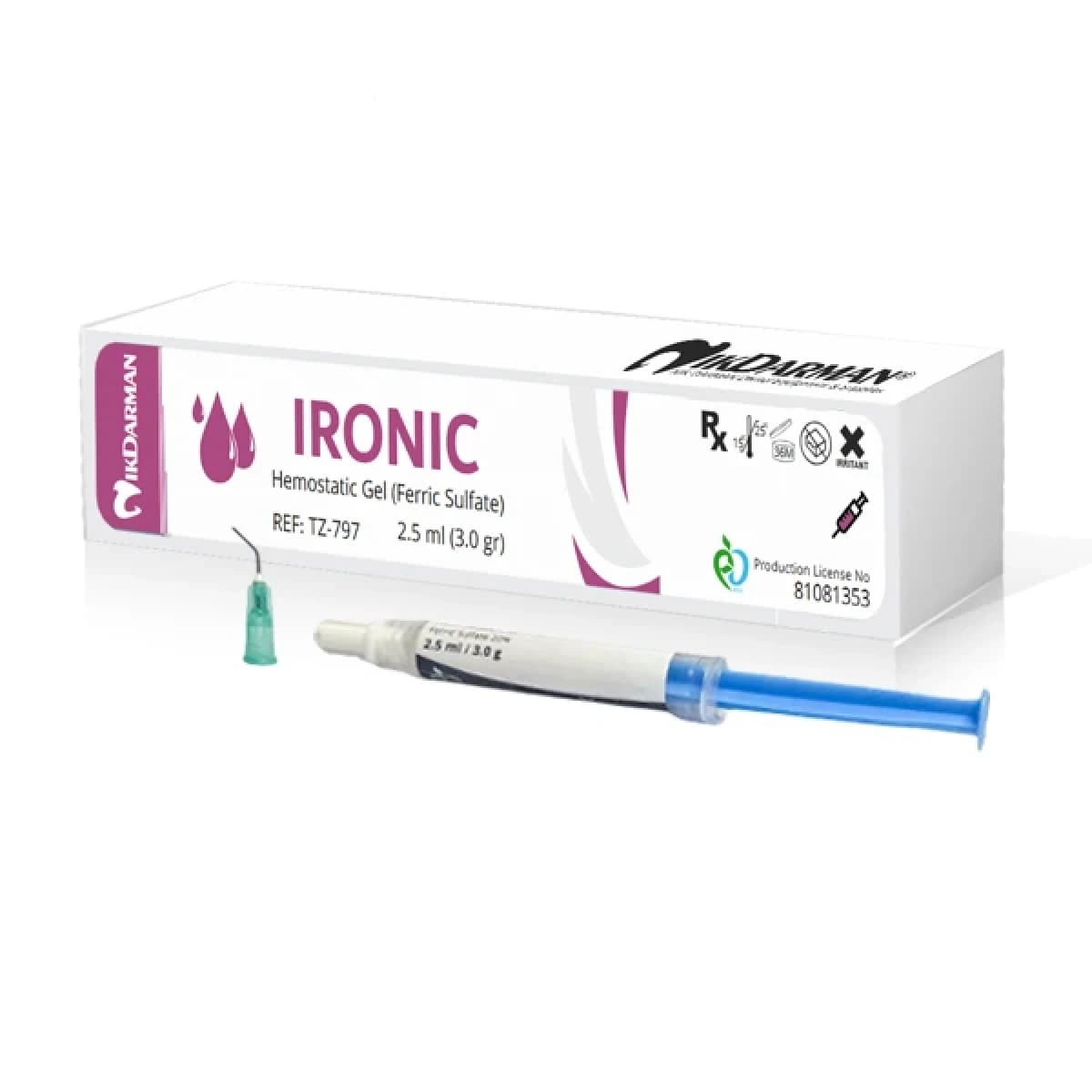هموستاپ ژل انعقاد خون آیرونیک نیک درمان | Nik Darman IRONIC Hemostatic Gel