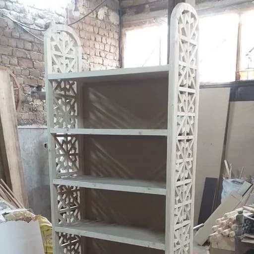 کتابخانه چوبی سنتی طرح شمسه خام. هزینه ارسال بصورت مبلمان فرنا مدل 1120959