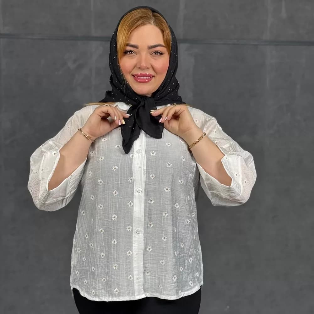 شومیز دخترانه طرح بابونه کد 29483 — تصویر ۵