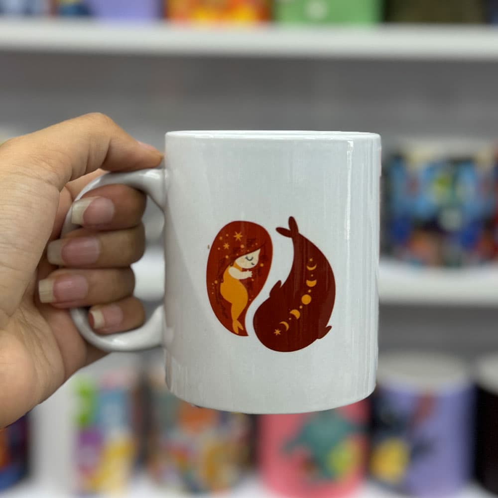 ماگ سرامیکی دختر و ماهی
