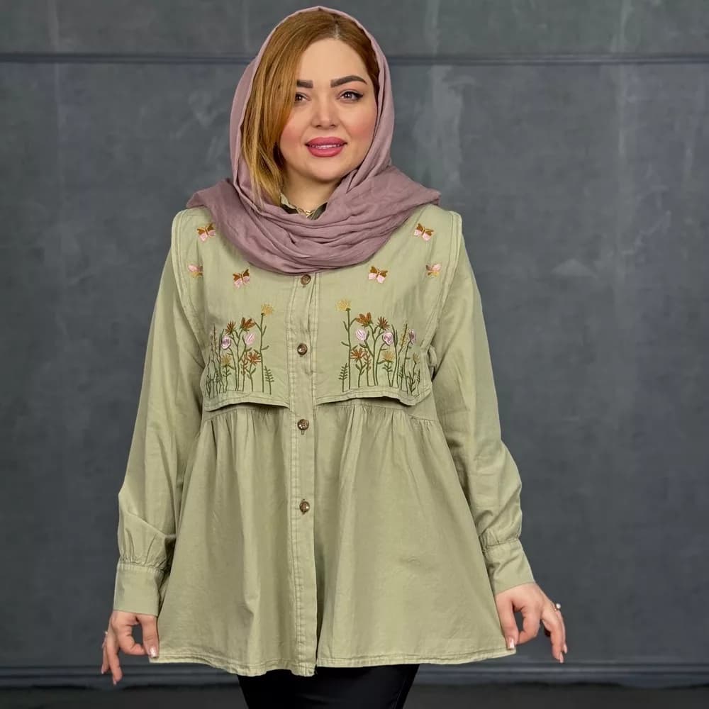 مانتو دخترانه گلدار کد 29479 — تصویر ۵