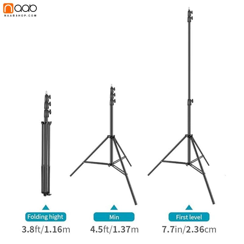سه پایه نورپردازی milook 807 Light Stand+کیف حمل — تصویر ۵