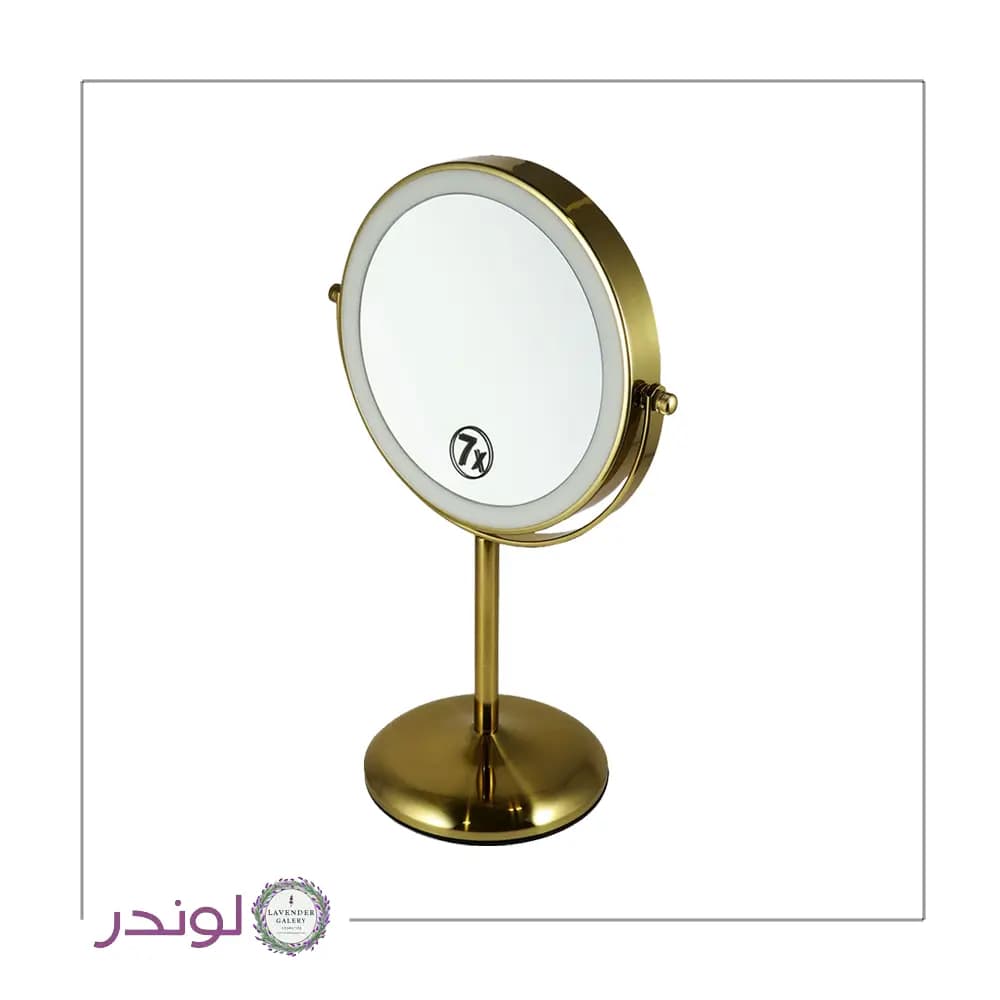 آینه رینگ لایت ۷ برابر آرایشی حرفه‌ای شارژی با نور LED