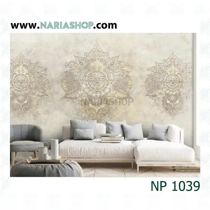 پوستر دیواری کلاسیک طوسی NP1039