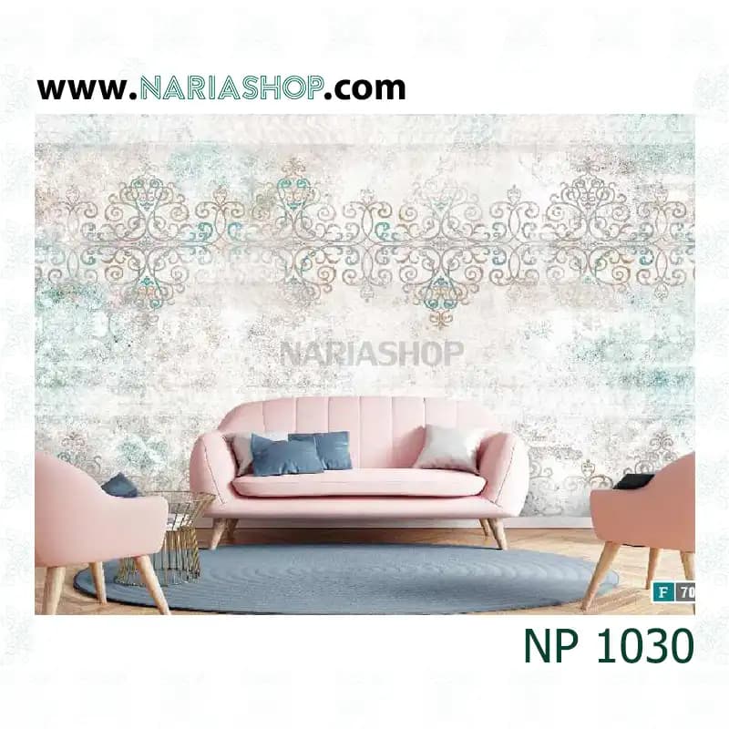 پوستر دیواری کلاسیک آبی سفید طوسی NP1030