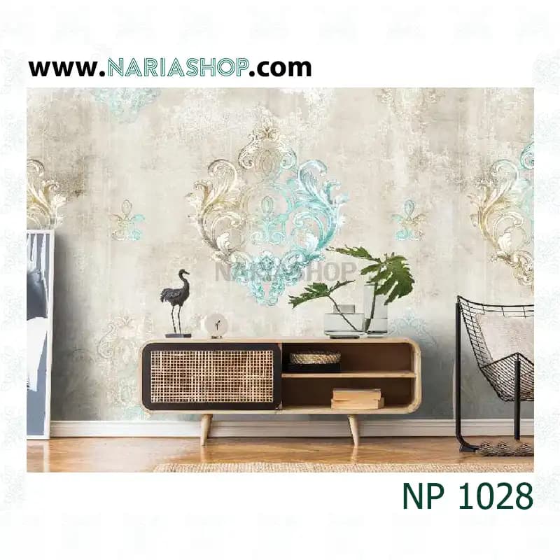 پوستر دیواری کلاسیک طوسی آبی NP1028