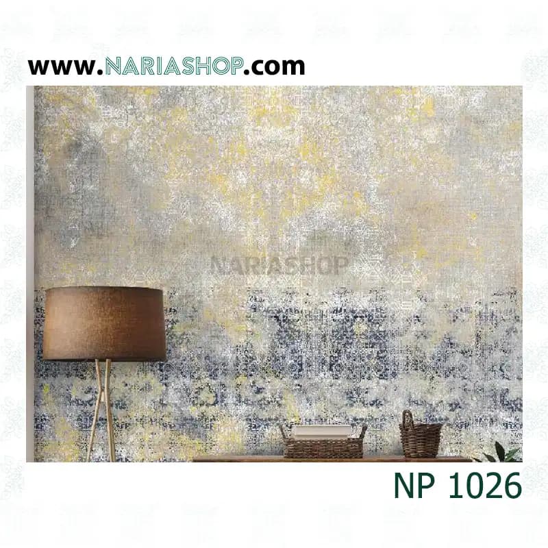 پوستر دیواری کلاسیک سفید طوسی طلایی NP1026