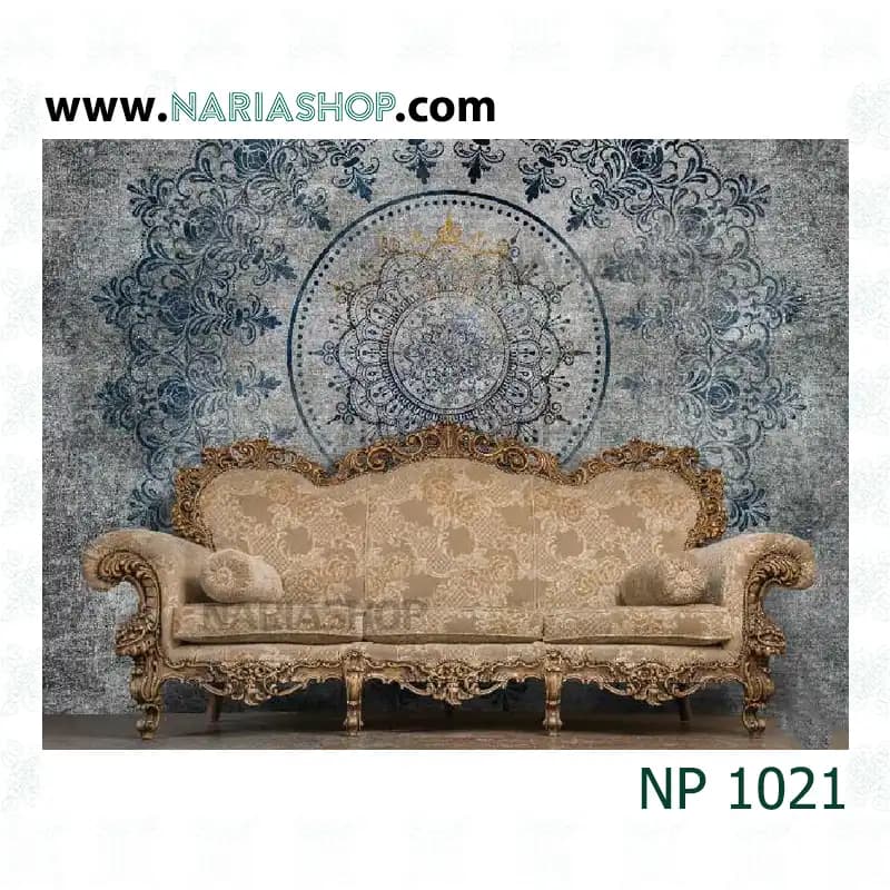 پوستر دیواری کلاسیک طوسی آبی NP1021