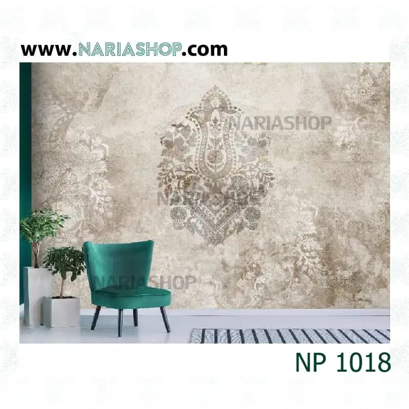 پوستر دیواری کلاسیک کرم طوسی NP1018