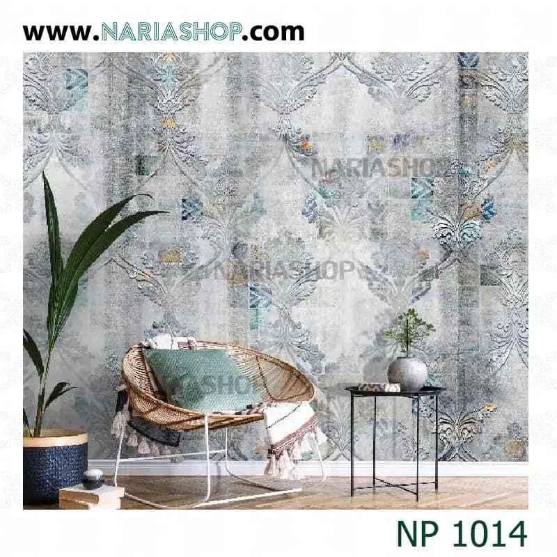 پوستر دیواری کلاسیک طوسی آبی NP1014
