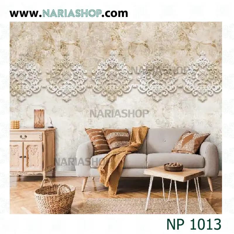 پوستر دیواری کلاسیک نقره ای کرم NP1013