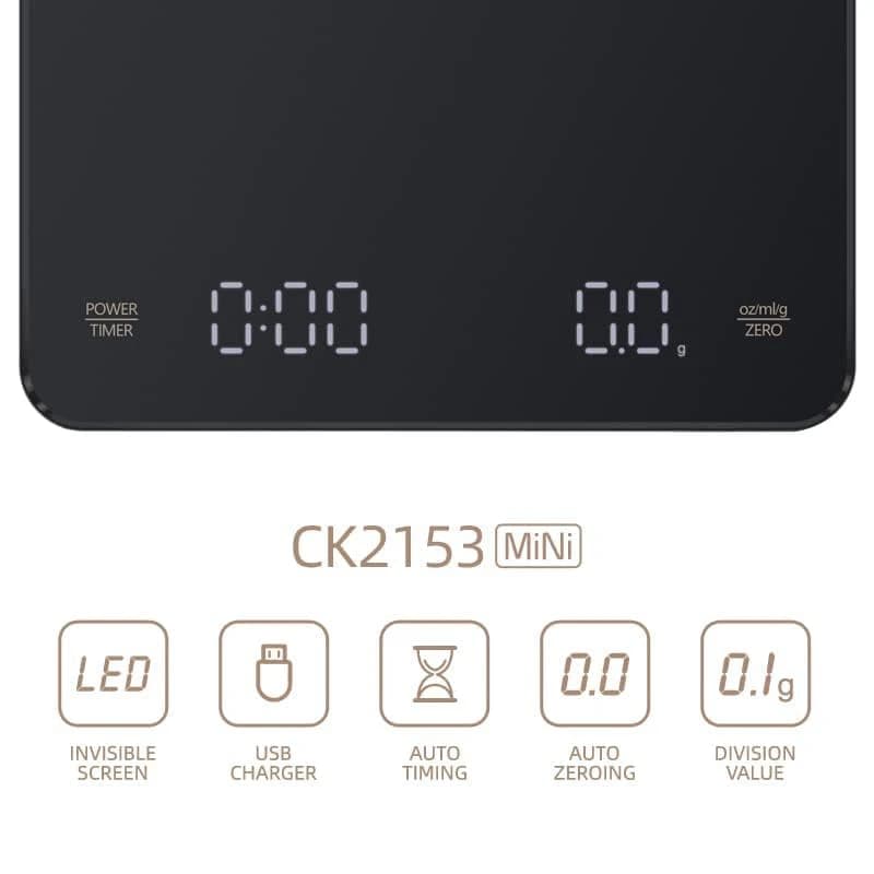 اسکیل دیجیتال تایمردار شارژی قهوه مدل Coffee Scale — تصویر ۲