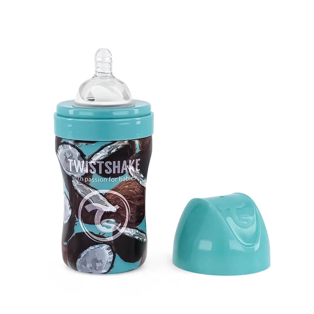 شیشه شیر استیل 260 میل تویست شیک Twistshake طرح نارگیل — تصویر ۲