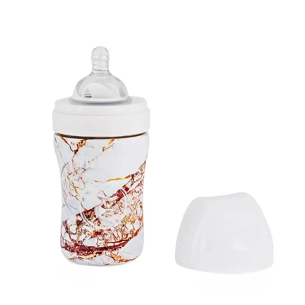 شیشه شیر استیل 260 میل تویست شیک Twistshake ماربل سفید — تصویر ۲