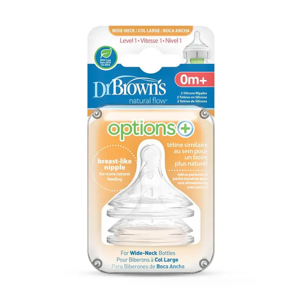 سرشیشه پهن +0 ماه آپشن پلاس دکتر براون Dr Browns بسته 2 عددی