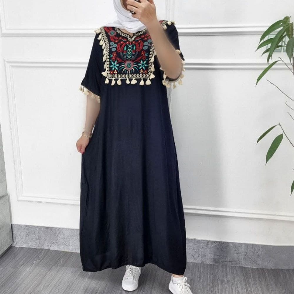پیراهن ساحلی نخی گلدوزی وارداتی هندی/کد939 (تخفیف ویژه روزمادر)