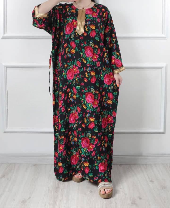 پیراهن ساحلی طلاکوب گلدار وارداتی/کد928 — تصویر ۶