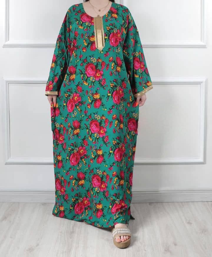 پیراهن ساحلی طلاکوب گلدار وارداتی/کد928 — تصویر ۸