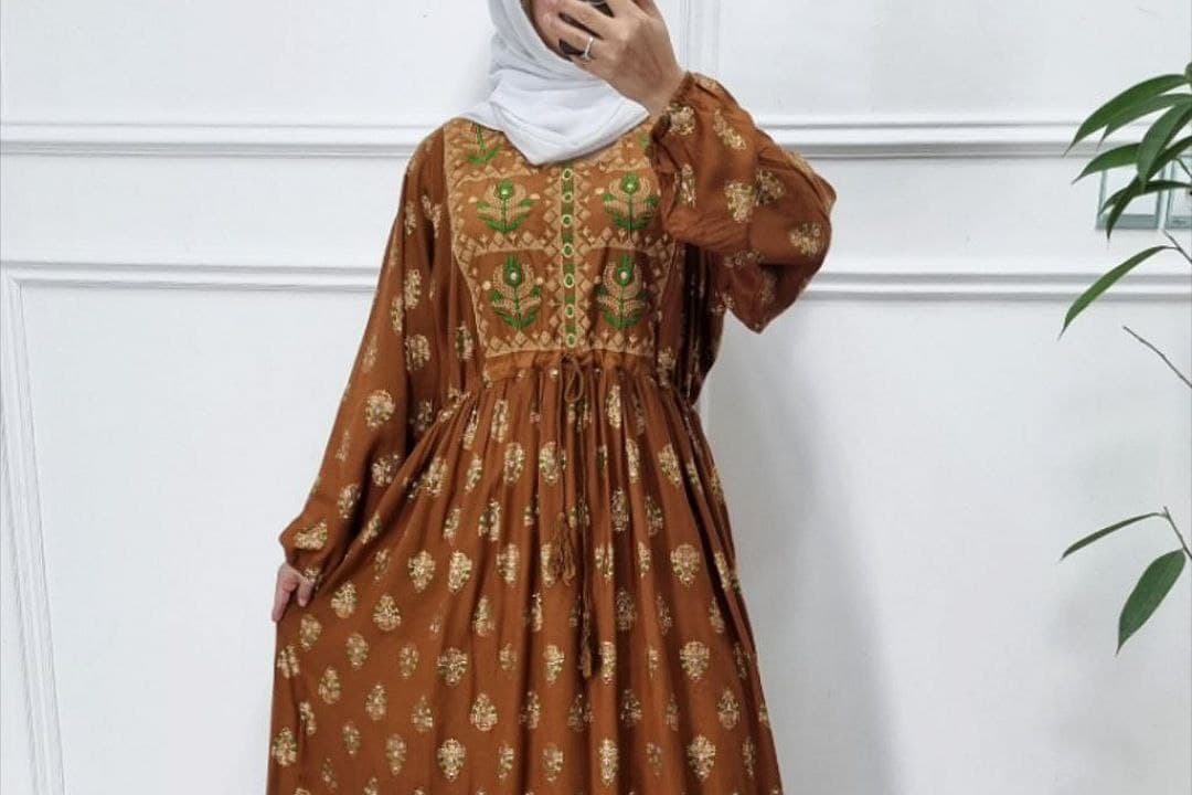 پیراهن ساحلی اورجینال گلدوزی وارداتی هندی/کد869