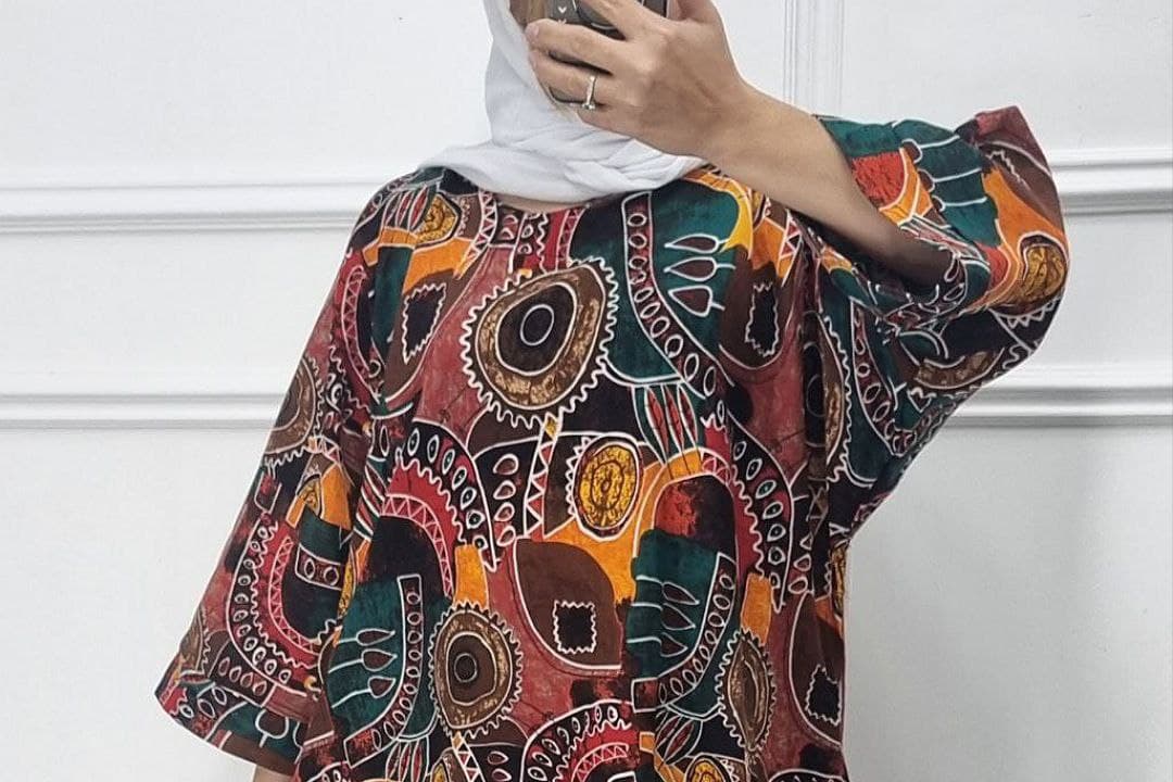تونیک لینن طرحدار قواره دار وارداتی/کد854