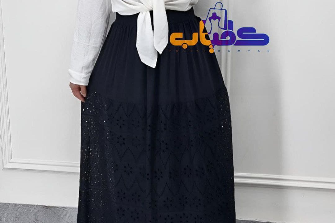 دامن نخی خامه دوزی وارداتی/کد835