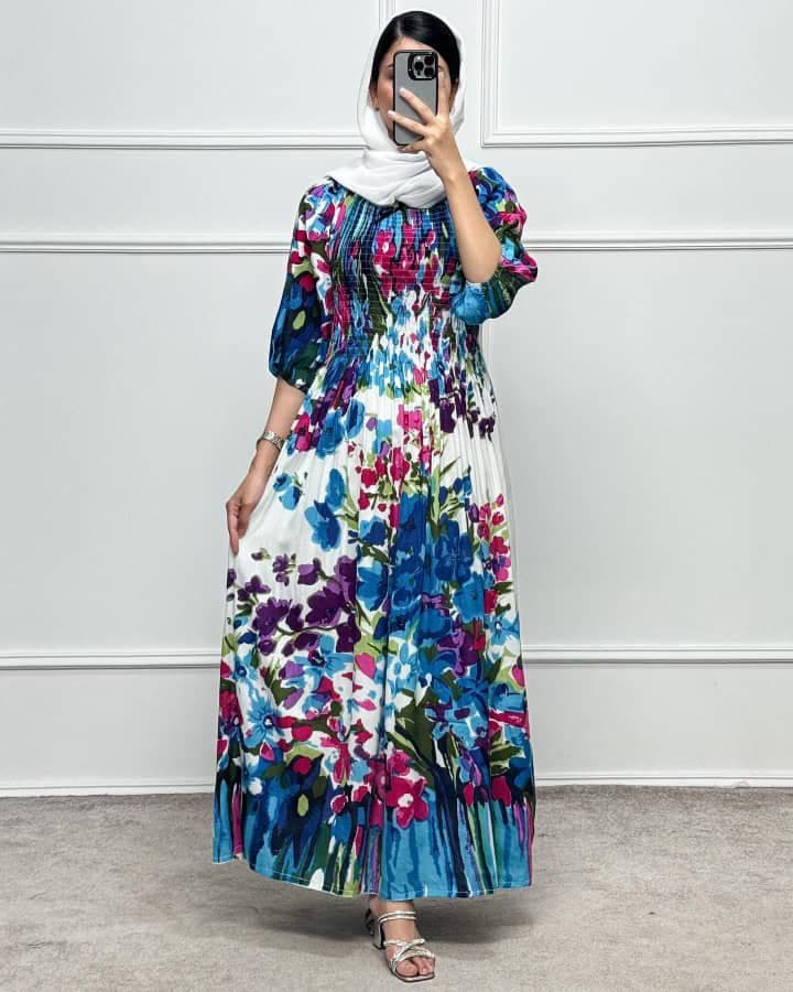 ساحلی نخی وارداتی هندی طرح ابرنگی/کد834 — تصویر ۳
