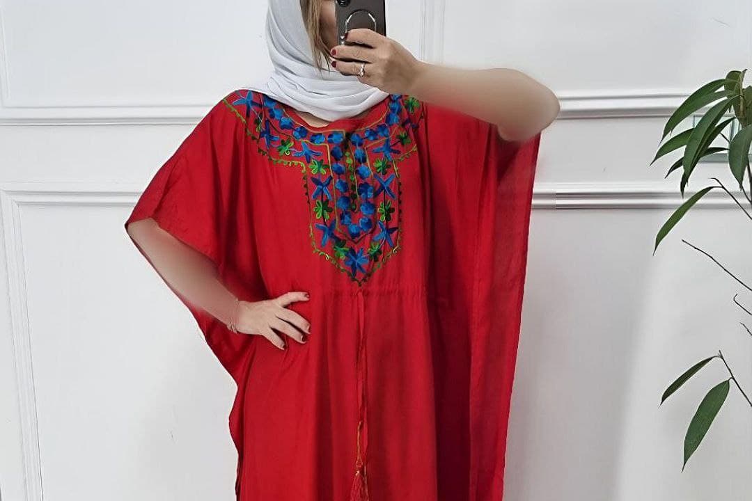 پانچ ساحلی نخی خامه دوزی وارداتی طرح لیدا/کد824