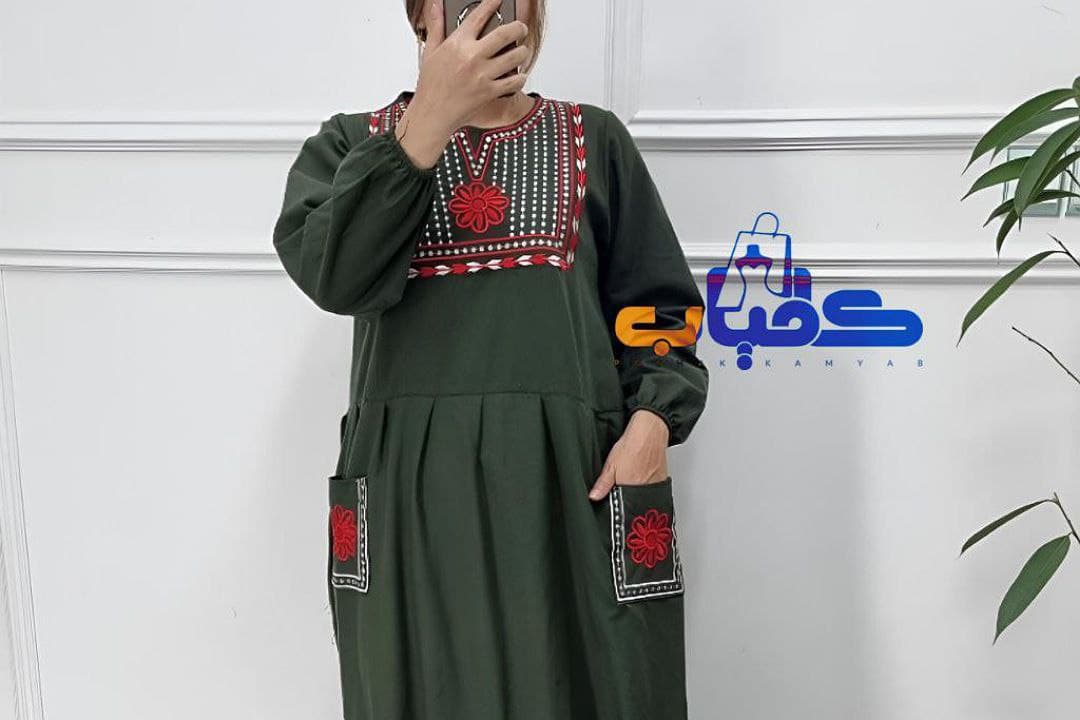 پیراهن ساحلی لینن نچرال گلدوزی/کد816
