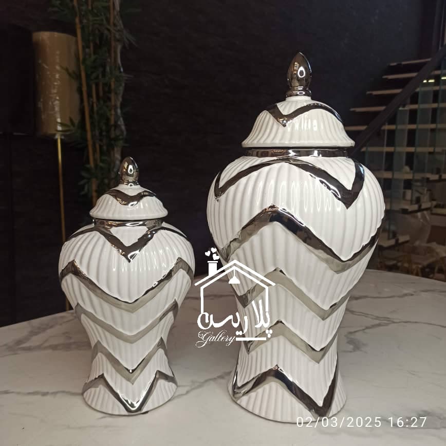 جینجرجار سرامیکی زیگزاگ سیلور ۱۸۱۰۳ — تصویر ۵