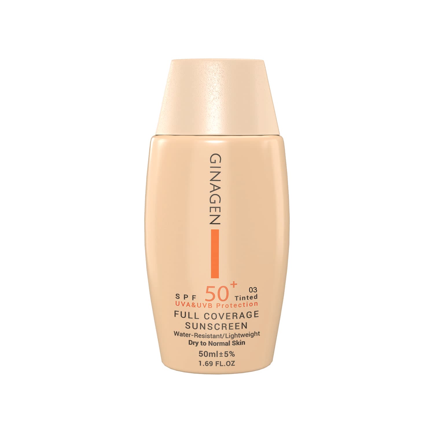 کرم ضد آفتاب SPF 50 ژیناژن 03 پوست خشک50میل