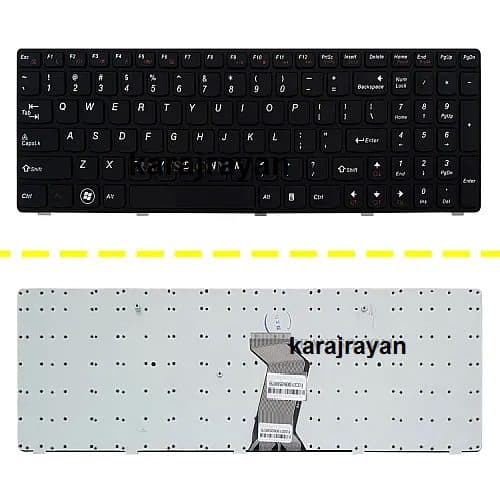 کیبرد لپ تاپ لنوو Keyboard Lenovo G500 مشکی-با فریم