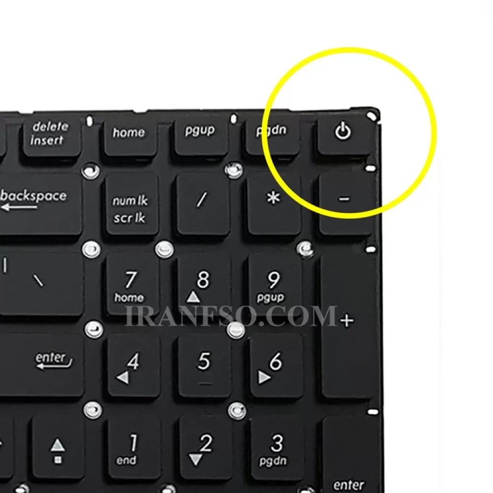 کیبرد لپ تاپ ایسوس X540 مشکی-اینترکوچک بدون فریم به همراه کلید پاور — تصویر ۷